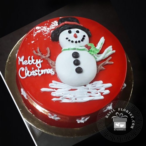 Snow Man Christmas Cake