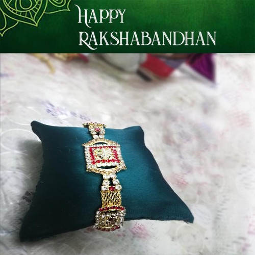 Designer Golden Rakhi