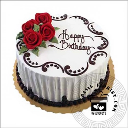 Red Roses White Cake Basil Florist Design D20122803